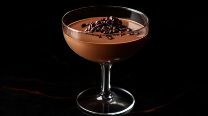 Mocha mousse dessert drink in trend color.