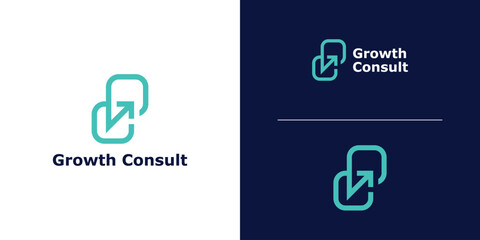 logo design combination of paint and arrows, business consulting, technology, simple and elegant.
