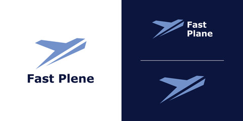 Fototapeta premium Airplane Flying silhouette flat logo design simple and elegant.