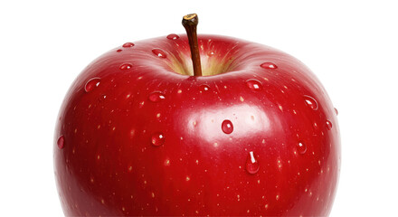 Isolated Red Apple with Water Droplets
