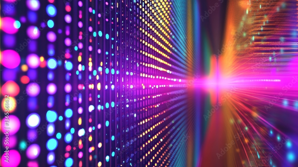 Poster dynamic audio frequencies colorful led grid lights