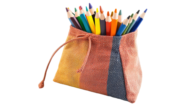Creative storage solutions fabric pouch for art supplies home office textiles organized workspace aesthetic design