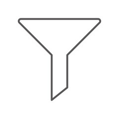 ろうとのラインベクターアイコン：実験器具のシンボル - Funnel Line Vector Icon: Symbol of Laboratory Equipment
