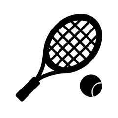 Tennis racket ball icon Vector pictogram

