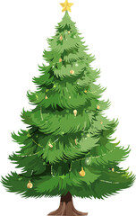 Fototapeta premium Christmas tree illustration on isolated background PNG