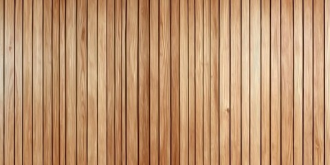 Fototapeta premium Wooden wall background with vertical slats, texture of natural wood paneling for interior design or backdrop. Wooden paneling wall. 