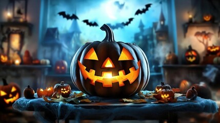 Spooky Halloween Jack-o'-lantern Display