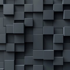 Modern abstract wall design with dark cubes in pattern image