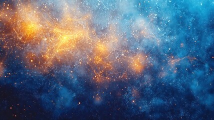 Naklejka premium Abstract cosmic explosion, vibrant energy field, nebula, glowing particles