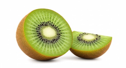Fototapeta premium Juicy Kiwi Fruit Halves Fresh, Ripe, and Ready to Eat