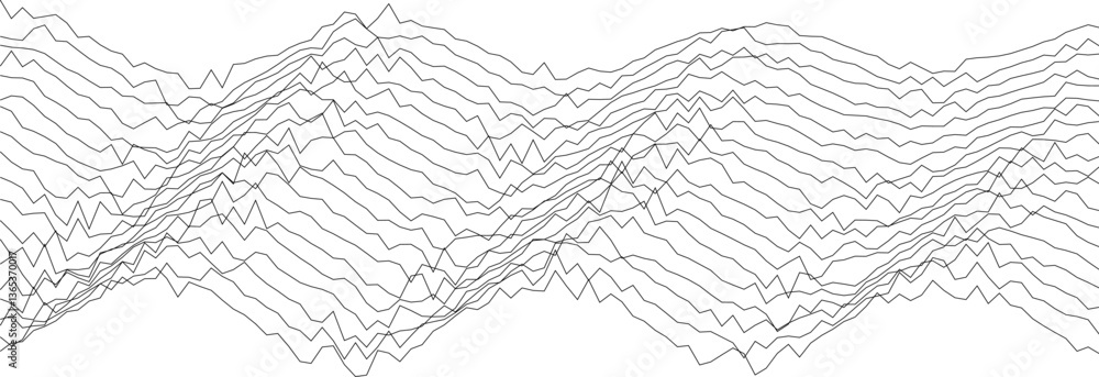 Poster abstract black and white wave pattern for creative design and background concepts.