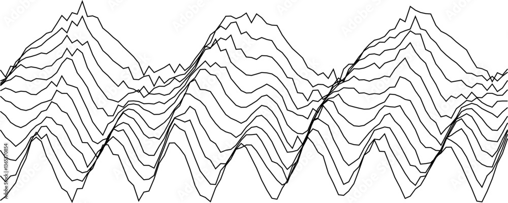 Poster abstract waveform line art for modern design and creativity.