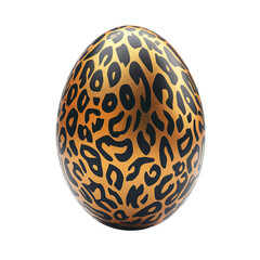 Easter egg featuring a bold animal print pattern, isolated on white background