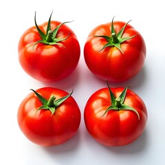 Fototapeta premium Fresh red tomatoes isolated on clean white background