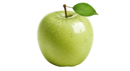 Isolated Apple with Droplets