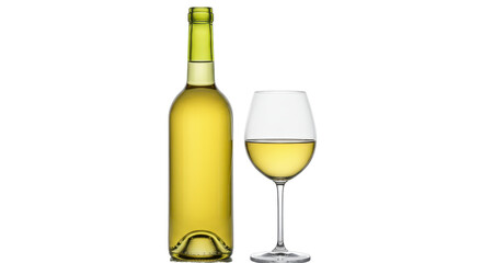 Isolated White Wine and Glass