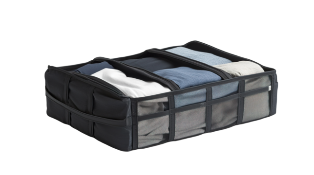 Ultimate foldable travel organizer with mesh compartments for efficient packing on your journeys