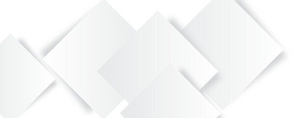 Abstract white background. Square geometric pattern modern and minimal concept white and gray color abstract background for business, presentation, banner.