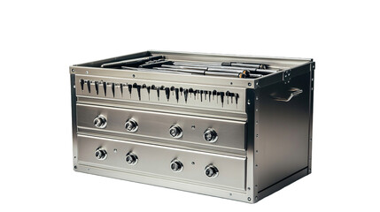 Obraz premium Showcase of stainless steel tool chest professional craftsmanship in industrial settings