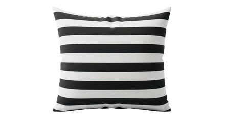 Isolated Black and White Striped Pillow