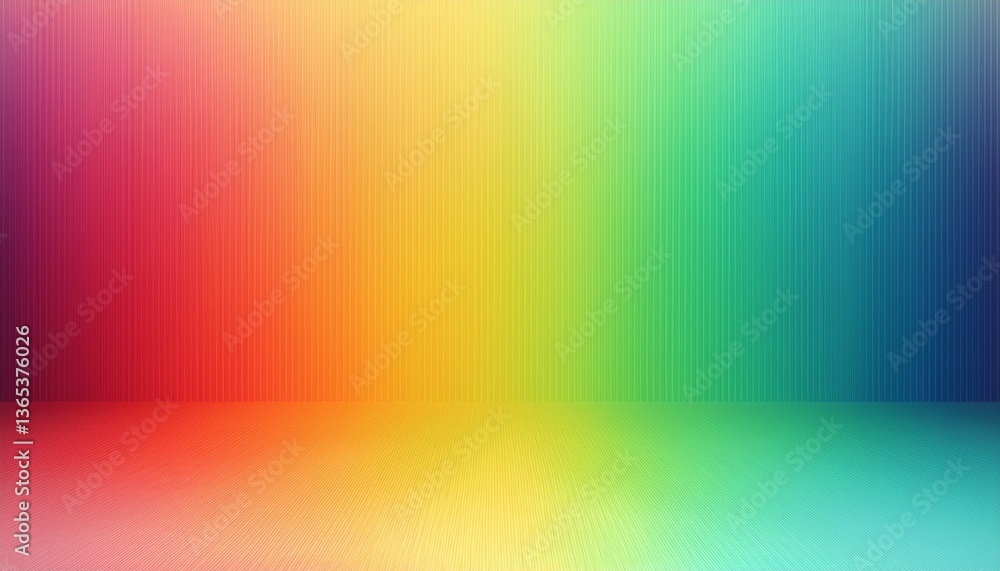 Poster abstract rainbow gradient multi colors of scene background with perspective room.