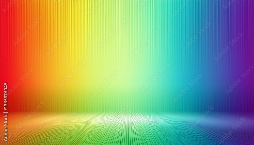 Poster abstract rainbow gradient multi colors of scene background with perspective room.