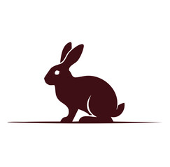 Obraz premium Vector Minimalist Bunny Illustration in a Black and White Graphic Art Style with Smooth Lines and Simplified Shape