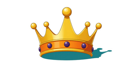 Isolated Cartoon Golden Crown with Purple Jewels © Paul