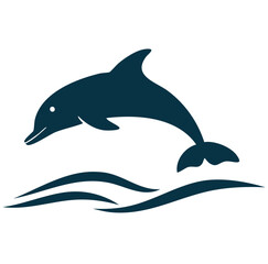 Obraz premium Vector Playful Dolphin Logo Featuring a Streamlined Shape and Water Splash Effect on a White Background