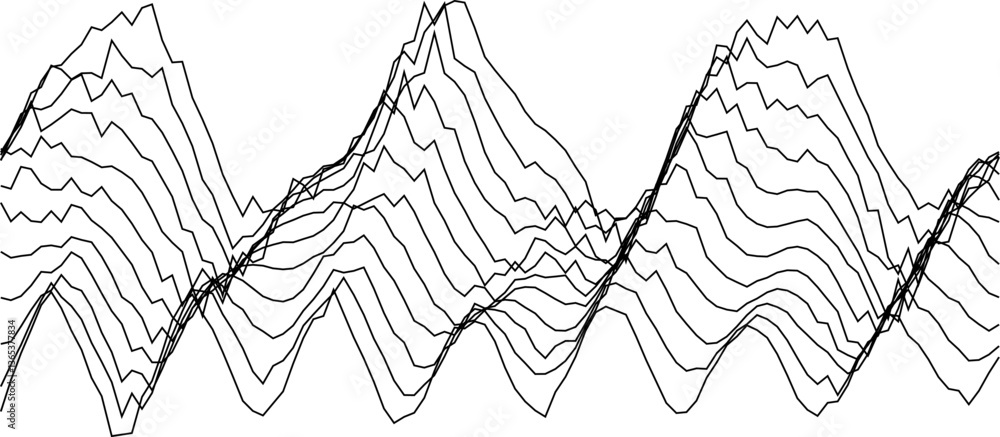 Aufkleber abstract waveform pattern design for modern art and decoration.
