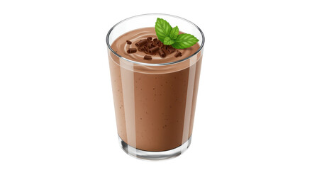 Isolated Chocolate Mousse with Mint