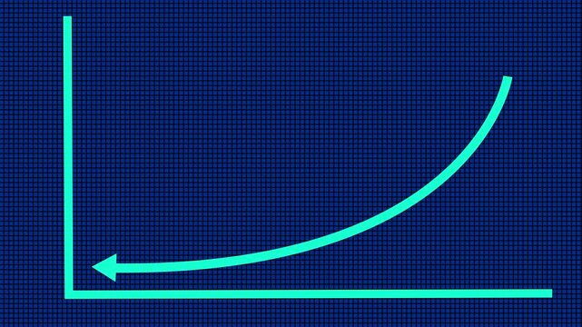 Abstract glowing arrrow graph animation on black background. please, stop Followers Celebration text animation effect.