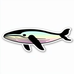 Obraz premium Pastel Rainbow Humpback Whale Sticker Illustration