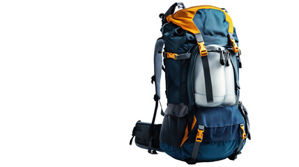 Fototapeta premium Durable hiking backpack with hydration bladder outdoor adventure gear review mountain trail close-up practicality