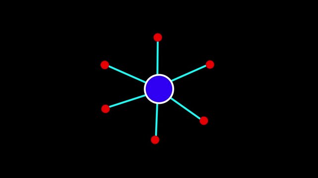 Abstract glowing network topology animation on black background. Followers Celebration network topology animation effect.