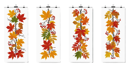 Obraz premium Autumnal Leaves and Berries in Vibrant Hues