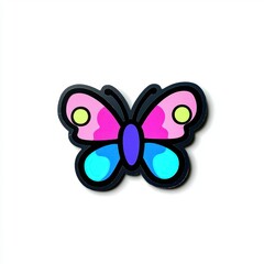 Obraz premium Vibrant Cartoon Butterfly Illustration - Colorful Insect Design