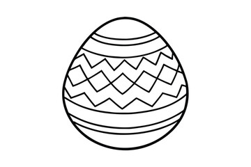 Decorative Easter Egg Outline, Simple Line Art Design