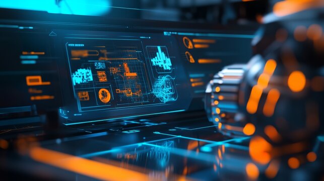 An AI powered 3D printing system, creating complex structures from metal and plastic based on computer-aided design (CAD) models, Manufacturing tech style