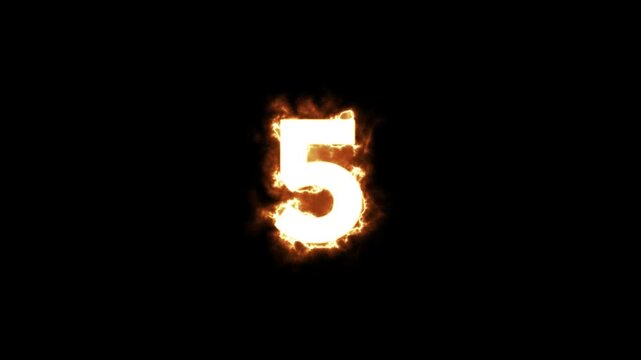 10 second countdown fire animation. 