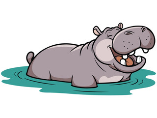 Hippo cartoon vector