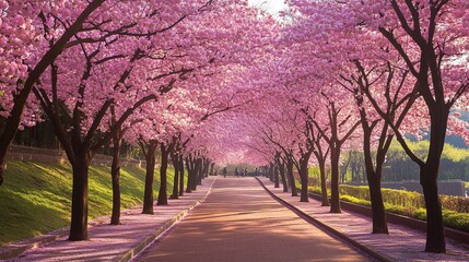 Blossoming Beauty: Captivating Cherry Blossom Park in Full Bloom