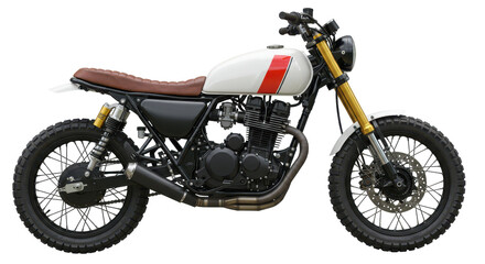 Isolated Cafe Racer Motorcycle