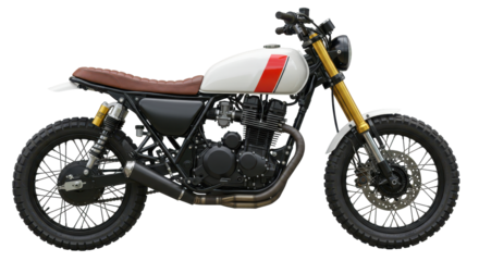 Isolated Cafe Racer Motorcycle