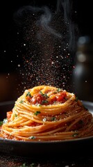 Spaghetti with Tomato Sauce and Seasoning