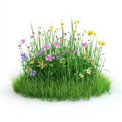 Fototapeta premium Flowers grass colorful nature.