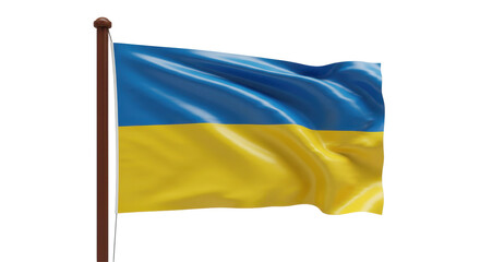 Isolated Waving Flag of Ukraine