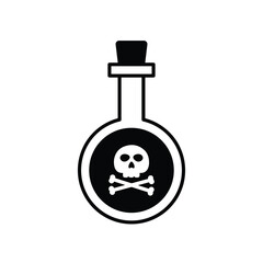 Poison bottle black vector icon design on a white background