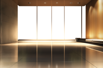 Luxurious Lobby Interior with Warm Lighting and Transparent Background