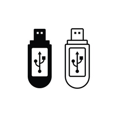 USB vector icon design. Flash drive sign and symbol